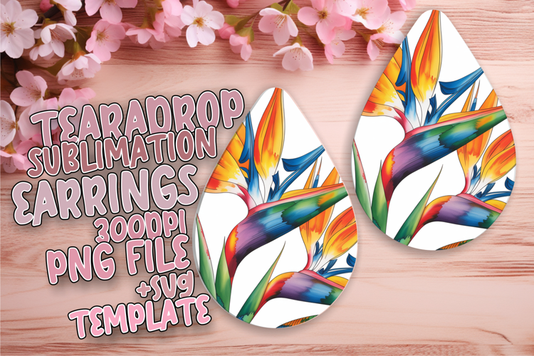 Whimsical Teardrop Earrings Design PNG , Flowers
