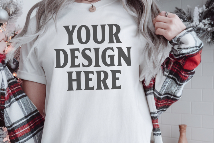 White Christmas Comfort Colors 1717 Mockups, CC 1717 m