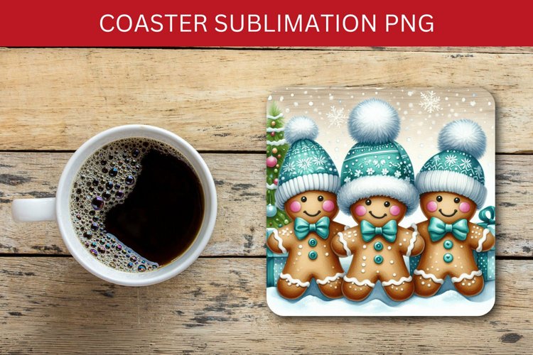 square coaster - gingerbread man example image 1