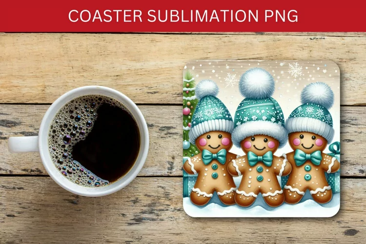 square coaster - gingerbread man