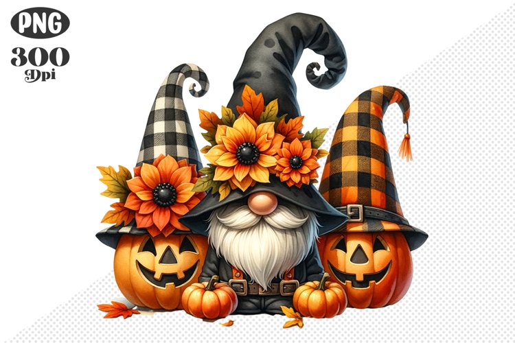 Halloween Gnomes Sublimation - Clipart PNG Design