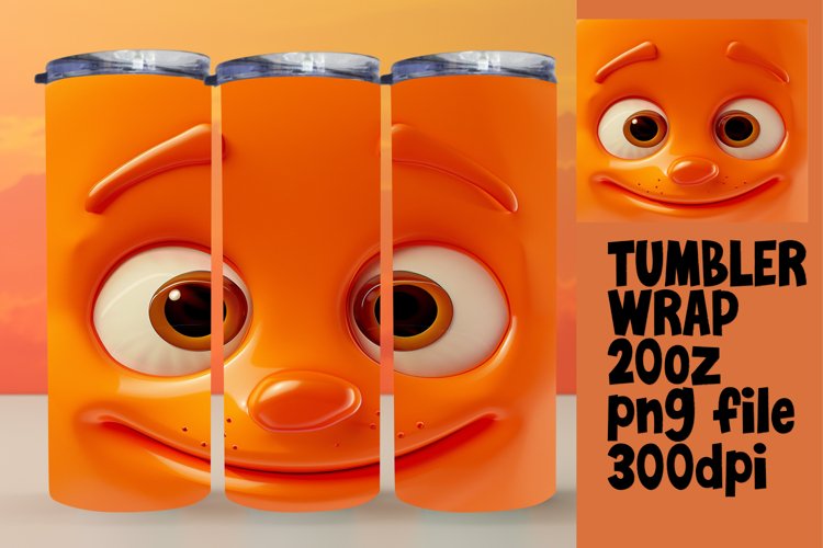 Playful Cartoon Emoji Tumbler Design - Sublimation 20oz