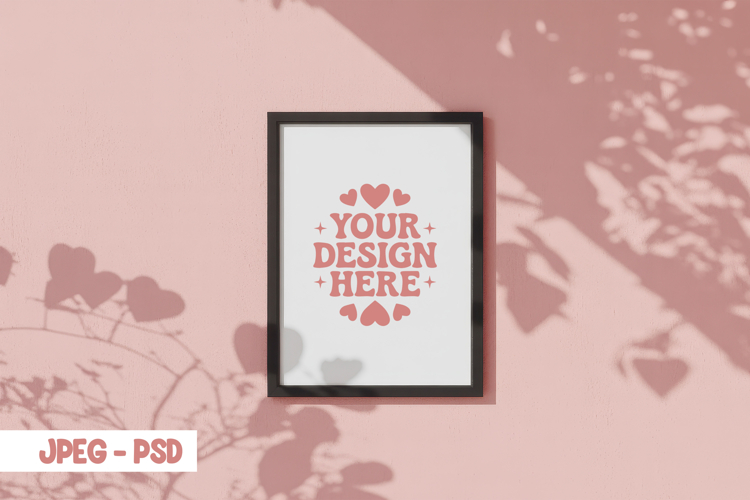 Valentine Wall Frame PSD JPEG Mockup