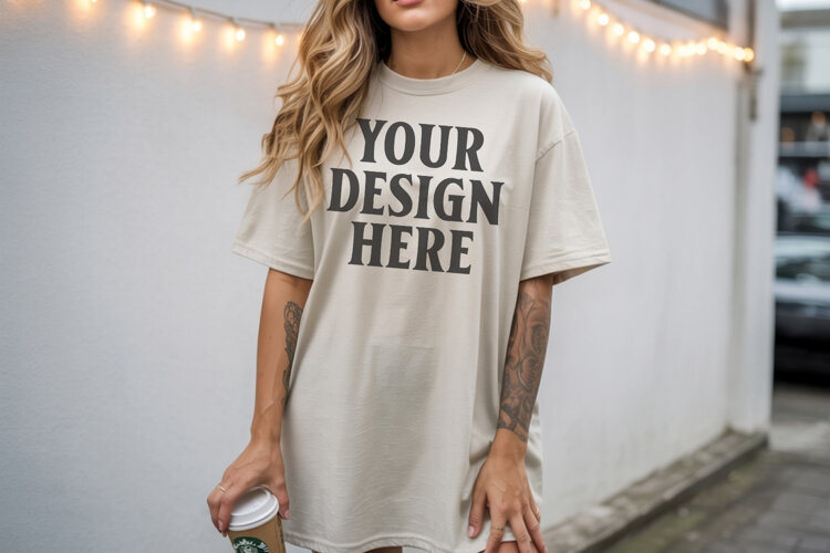 Christmas Comfort Colors 1717 Ivory TShirt Mockup, CC 1717 example image 1