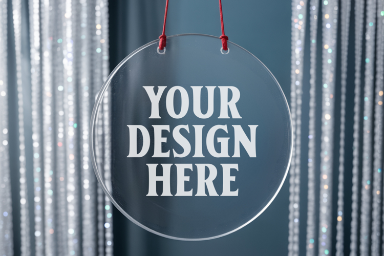 Acrylic Christmas Ornament Mockups , acrylic blank mockup