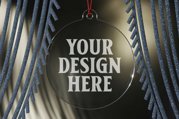 Acrylic Christmas Ornament Mockup , christmas ornament mocku