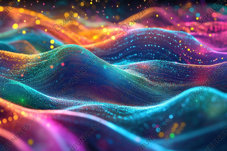 Abstract Digital Waves Background Wallpaper