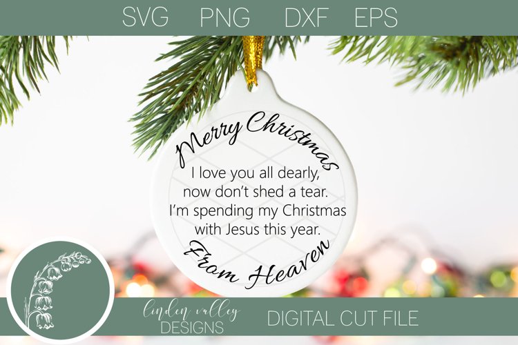 Christmas In Heaven Memorial SVG|Christmas Memorial SVG example image 1