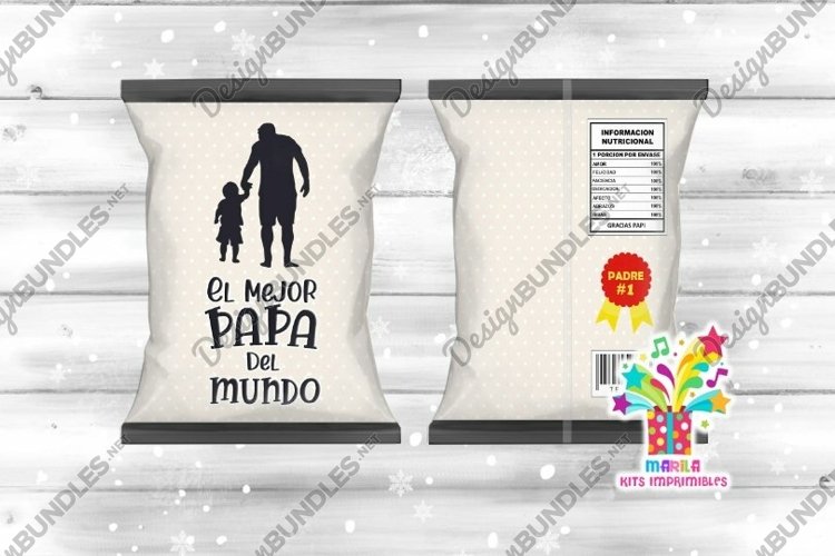 El mejor papa del mundo Chip Bag / dia del padre chip bag #1 example image 1