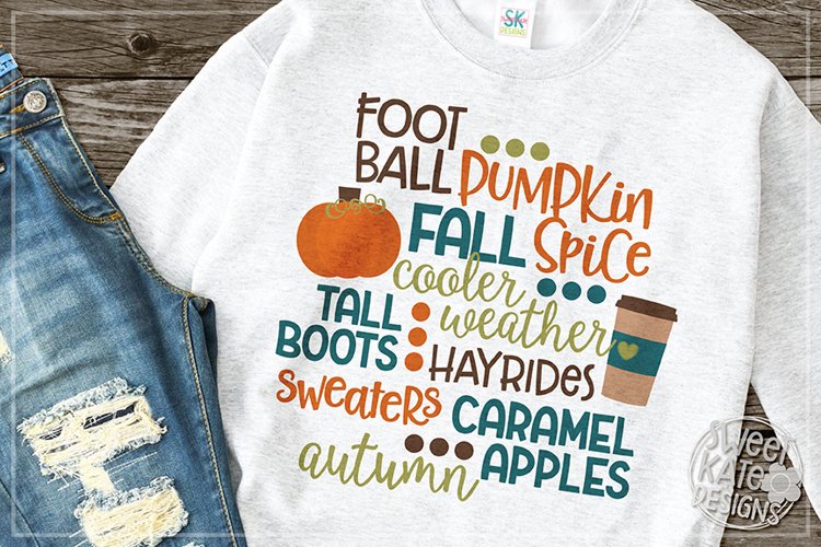 Fall Words SVG DXF EPS PNG JPG example image 1