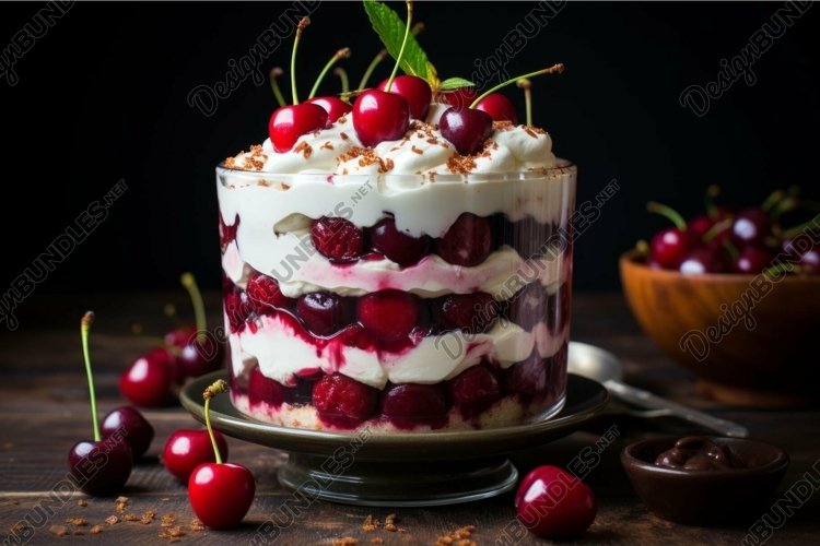 Decadent Trifle dessert chocolate. Generate Ai example image 1