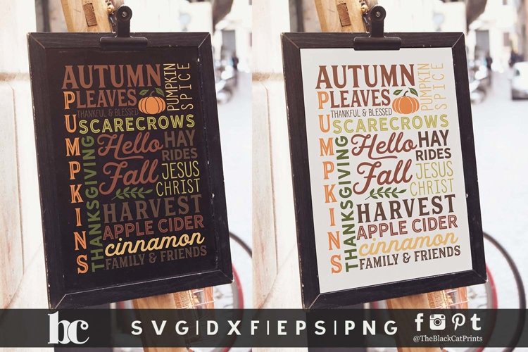 Fall Sign - Hello fall SVG DXF EPS PNG Thanksgiving sign svg example image 1