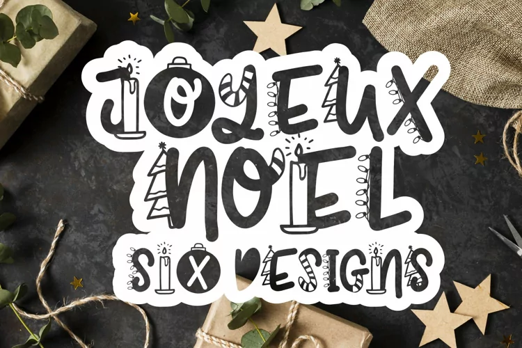 Joyeux Noel Font - Christmas Doodle Font In 6 Designs