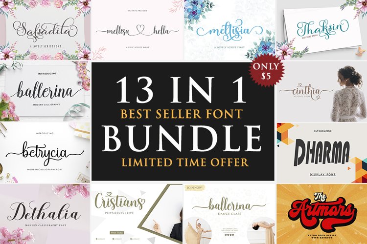 13 Best Seller Font BUNDLE example image 1