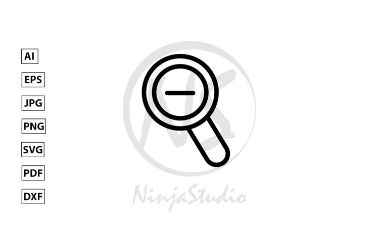 Magnifying Glass Minus Line Icon In Flat Style Vector example image 1