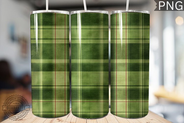 Green Plaid Tumbler Wrap - High Quality 300 Dpi