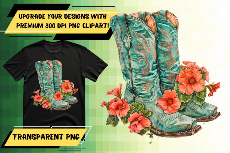 Blossom Breeze: Western-themed Sublimation Art example image 1