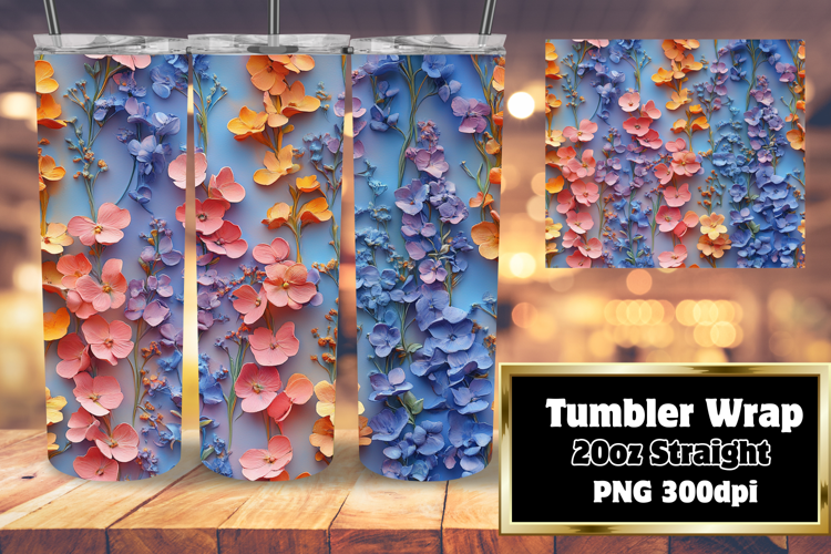 20oz Tumbler Wrap for Unique Style , 3D Flower