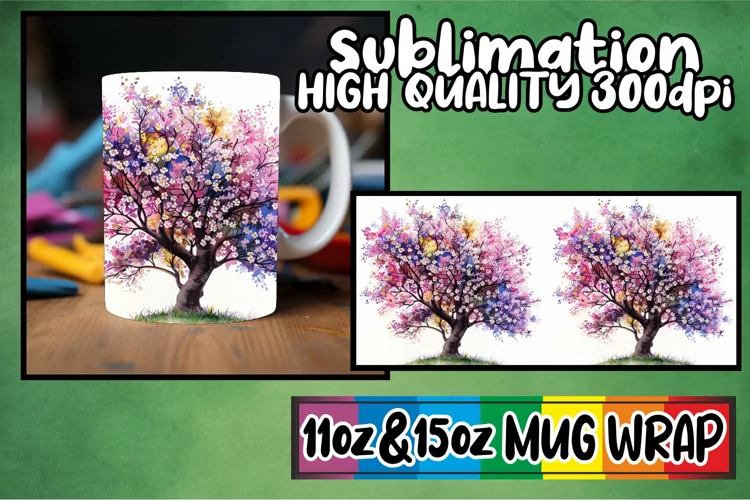 Vibrant Canopy Mug Wrap - Sublimation 11oz 15oz