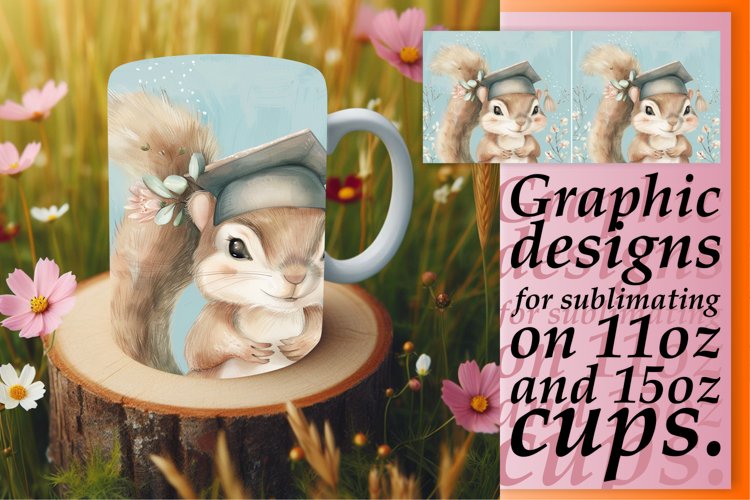 Sweet Critters Graduation Mug Wrap 15oz