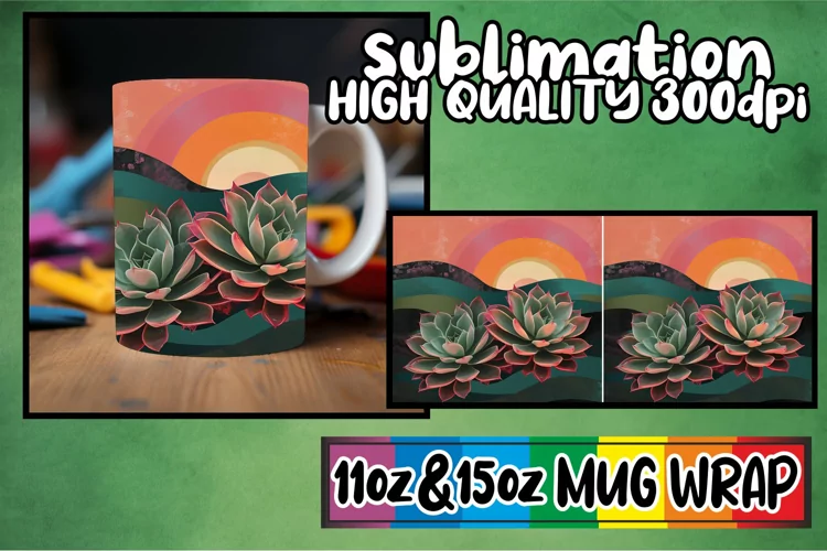 Retro Garden Blossom Bonanza: Spring Mug Wrap Sublimation