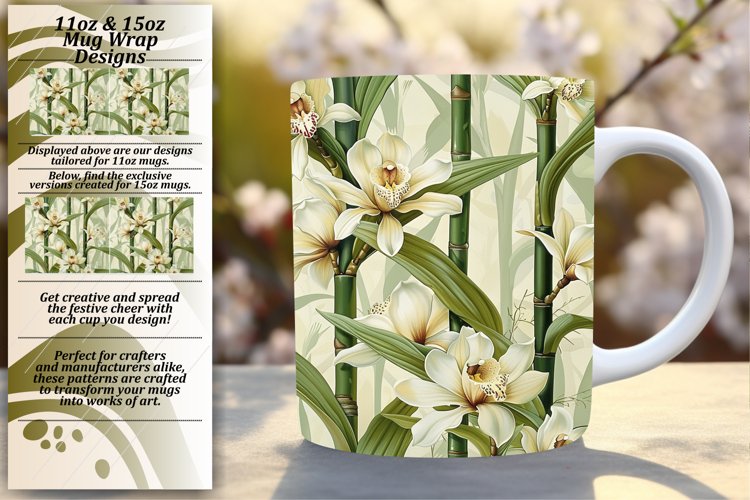 Spring Floral Stripe Mug Wrap - Vibrant Beauty