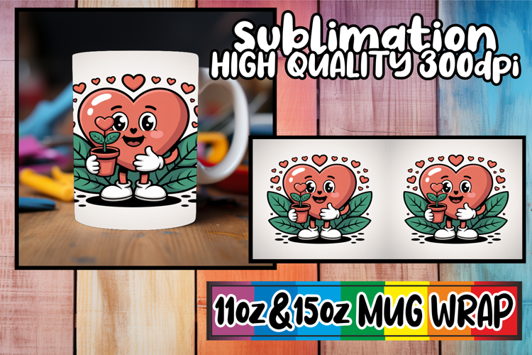 Amazing vibes sublimation 11oz 15oz mug wrap, Valenines Hear