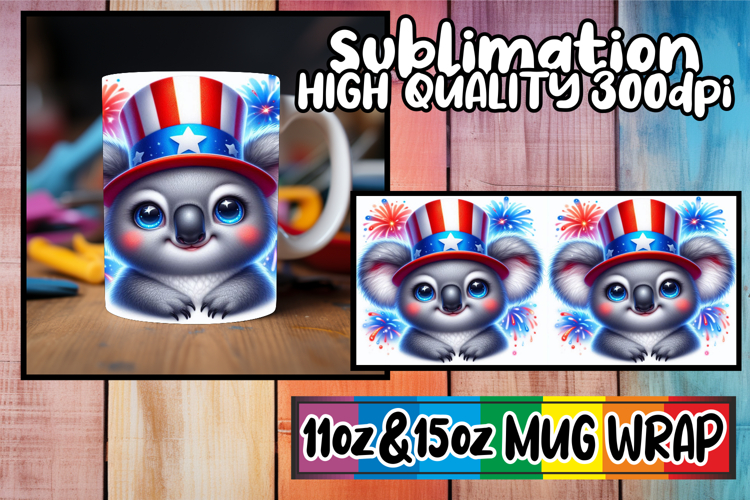 Cheerful sunsets sublimation mug wrap, USA Animals