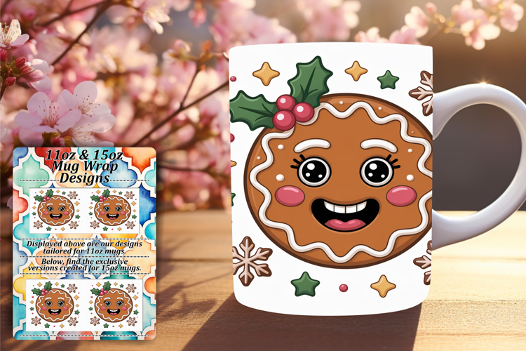 Lovely 11oz Mug Wrap Png Template , Cute Christmas