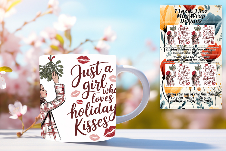 Chic 11oz Mug Wrap Png Design , Just A Girl