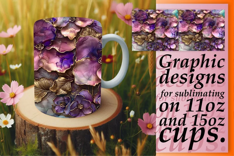 Lively Spring Blossom Wonder Mug Wrap: Sublimation - 11oz/15