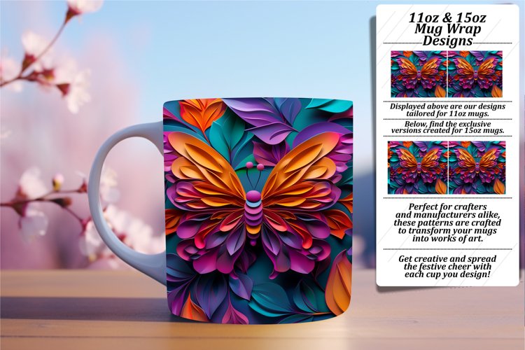 Fluttering Butterfly Magic: Spring Mug Wrap