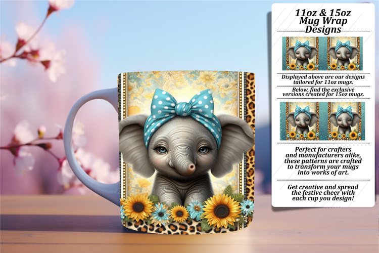 Vibrant 11oz Mug Wrap Png Template , Cute Animals