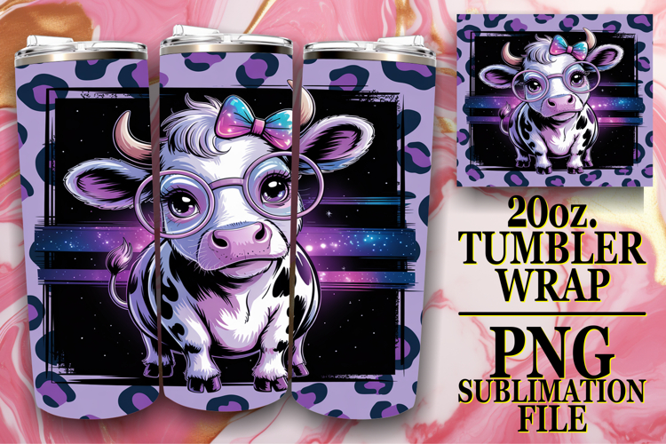 SWEET ADVENTURES 20oz TUMBLER WRAP, Cute Cow