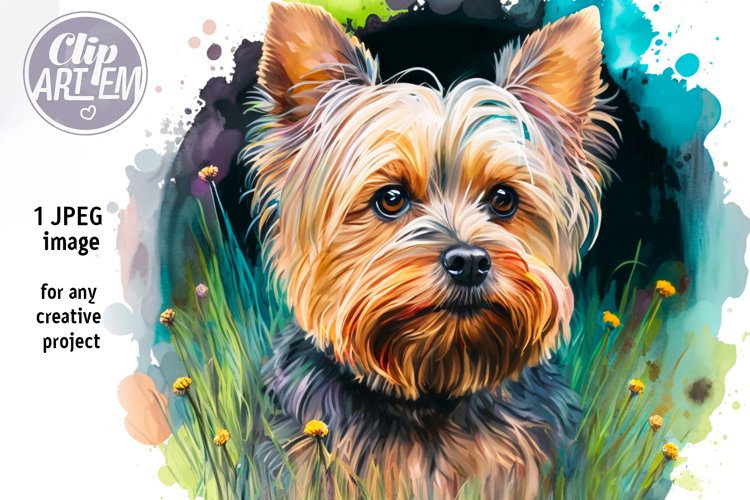 Yorkie Clipart Image 14