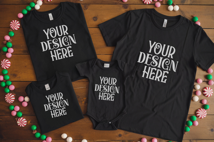 Christmas Family Matching Group T-Shirt Mockup