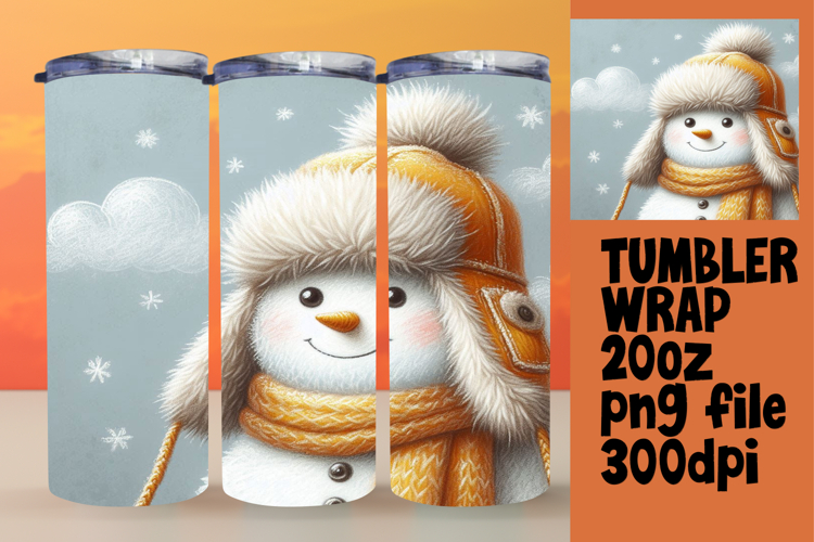 Customizable 20oz Tumbler File , Snowman