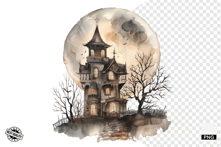 Watercolor Gothic Halloween Clipart