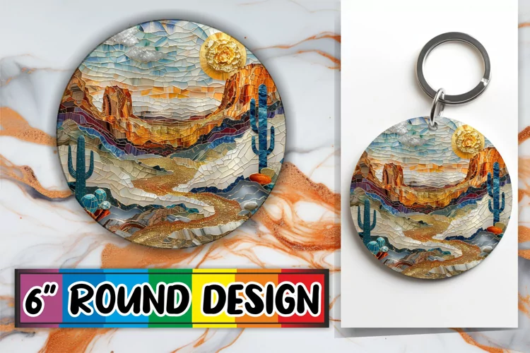 Luxe Landscape Keychain Delights: Golden Elegance