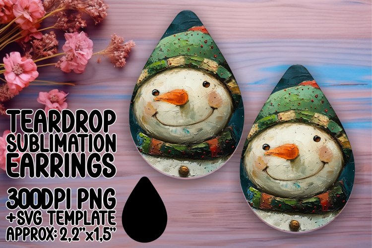 Trendy Teardrop Design for DIY Projects , Snowman example image 1