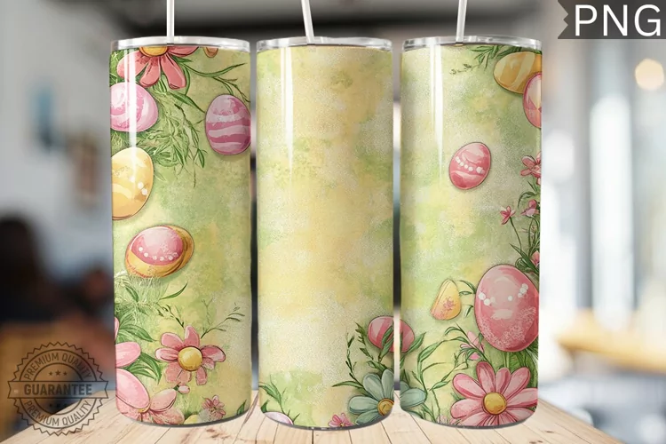 Spring Easter Tumbler Wrap - High Quality 300 Dpi