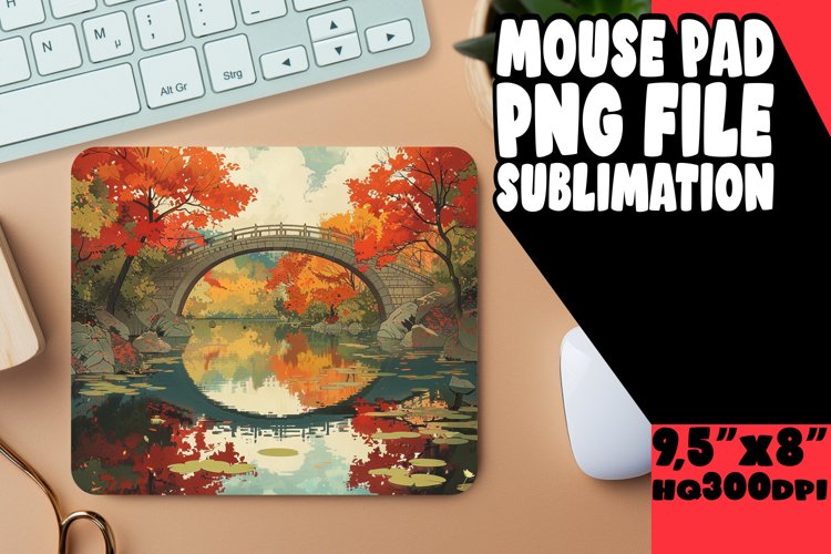 Watercolor Mouse Pad Autumn Fall Design
