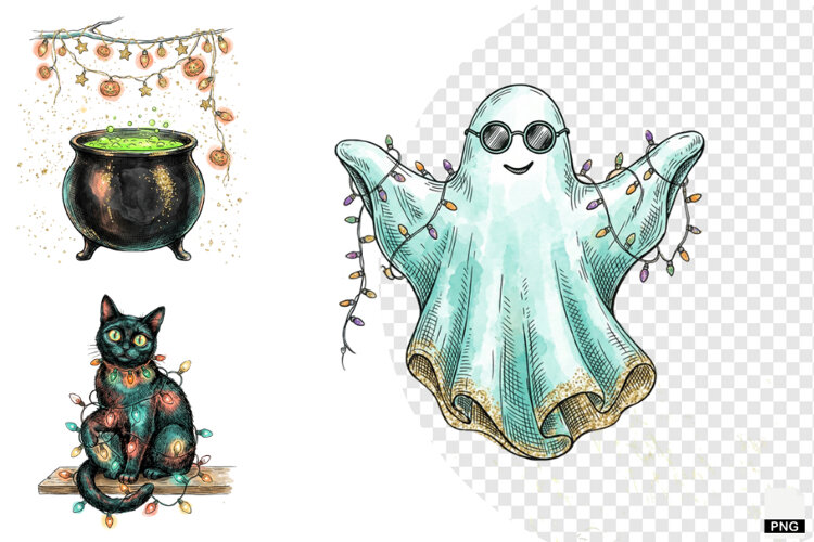 Pastel Halloween Clipart example image 1