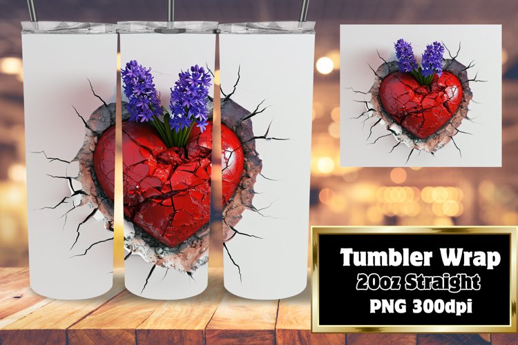 Ethereal Garden 3D Heart Tumbler Wrap
