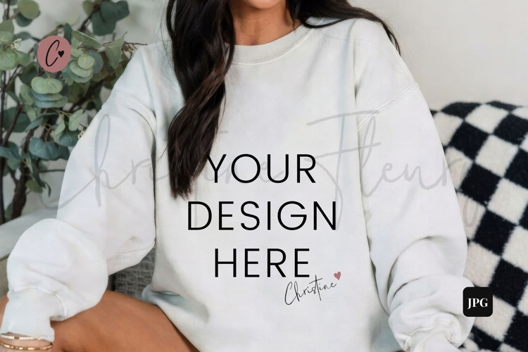 White Sweatshirt Model Mockup