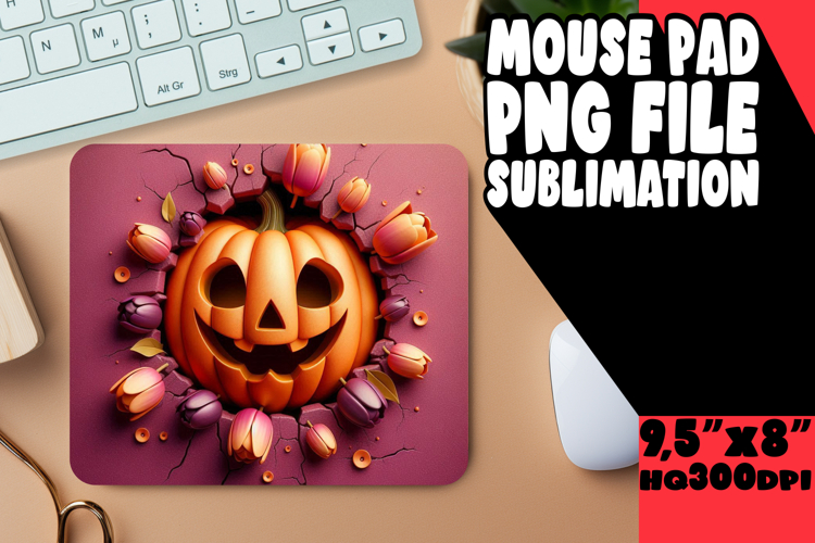 PLAYFUL DESK MAT FUN SUBLIMATION, 3D Pumpkin
