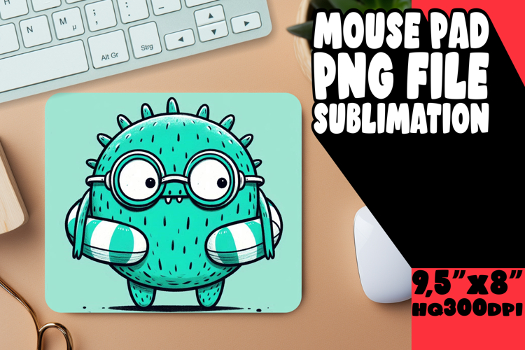 Vibrant Desk Mat Sublimation PNG, Monster