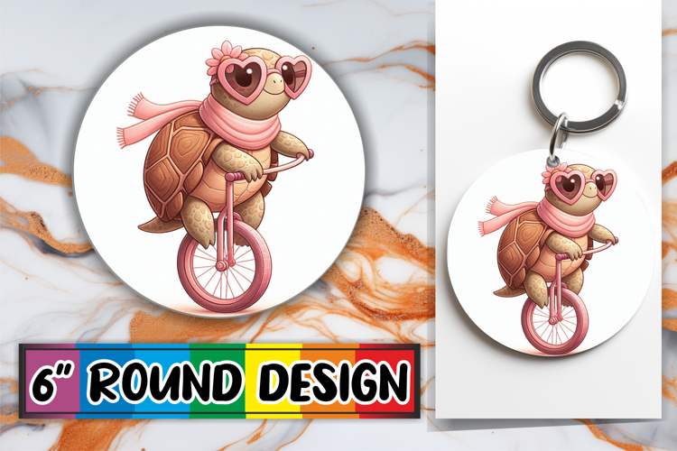 Timeless Circle Car Coasters PNG, Turtle
