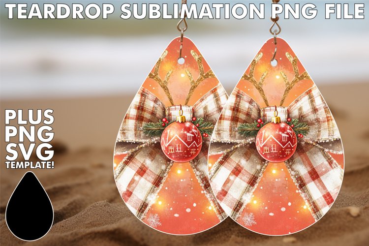BLISSFUL Teardrop Earrings Design, Christmas Bow