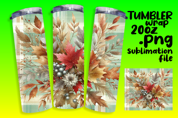 VIBRANT 20oz Tumbler Artwork , Autumn Flower